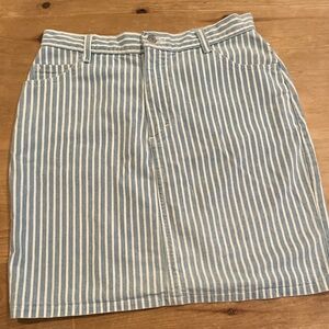 Lee Jeans Striped Blue White Women's Denim Skirt Western Casual Beach Summer 12M